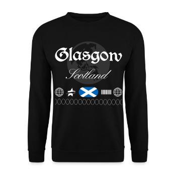 Glasgow Schottland Streetwear Reise Souvenir - Unisex Pullover - Schwarz - Vorne - Alina (178cm) & Michal (187cm)