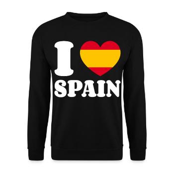 J’aime l’Espagne - Fan de Love Heart Espagne - Sweat-shirt Unisexe - noir - Devant - Alina (178cm) & Michal (187cm)