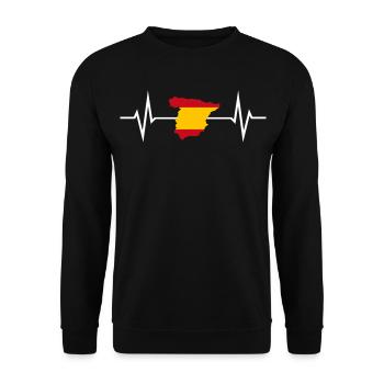 Spain Outline Contour Heartbeat ECG Love - Sweat-shirt Unisexe - noir - Devant - Alina (178cm) & Michal (187cm)