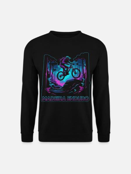 Neon Synthwave Madeira Enduro MTB Jump - Unisex Sweatshirt - black