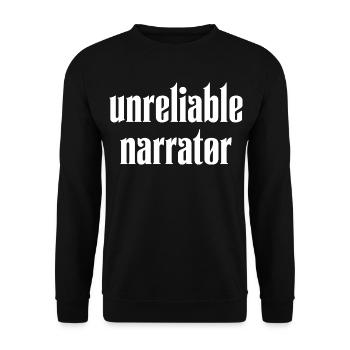 Narrateur peu fiable, Amoureux de livres, écrivain - Sweat-shirt Unisexe - noir - Devant - Alina (178cm) & Michal (187cm)