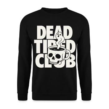 Dead Tired Horror Club Coffee Quote - Unisex Sweatshirt - black - Front - Alina (178cm) & Michal (187cm)