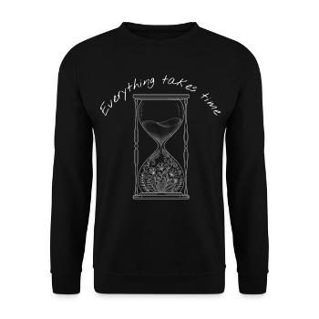 Everything Takes Time Hourglass - Unisex Sweatshirt - black - Front - Alina (178cm) & Michal (187cm)