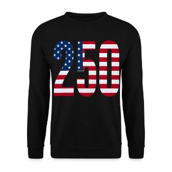 250 American Flag 4th Of July Happy Birthday - Unisex Pullover - Schwarz - Vorne - Alina (178cm) & Michal (187cm)