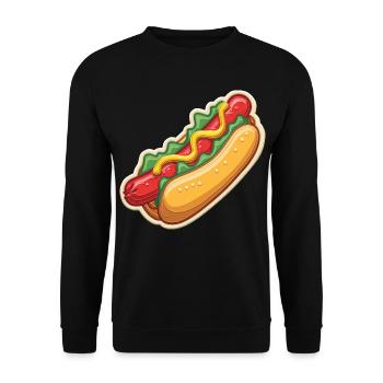 Hotdog Love - Unisex Sweatshirt - black - Front - Alina (178cm) & Michal (187cm)