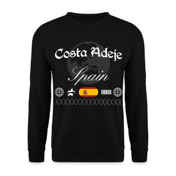 Costa Adeje Spanien Streetwear Reise Souvenir - Unisex Pullover - Schwarz - Vorne - Alina (178cm) & Michal (187cm)
