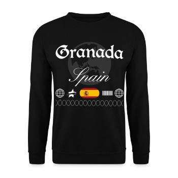 Granada Spanien Streetwear Reise Souvenir - Unisex Pullover - Schwarz - Vorne - Alina (178cm) & Michal (187cm)