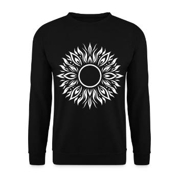 Midsummer Sun – Tribal Boho Symbol - Unisex Sweatshirt - black - Front - Alina (178cm) & Michal (187cm)