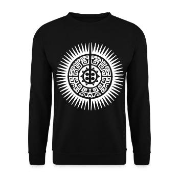 White Tribal Sun - Unisex Sweatshirt - black - Front - Alina (178cm) & Michal (187cm)