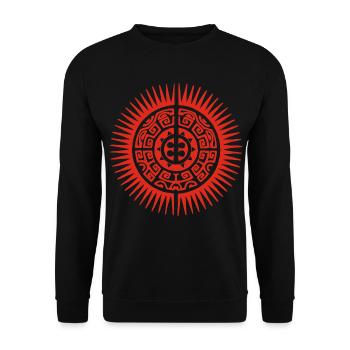 Red Tribal Sun - Unisex Sweatshirt - black - Front - Alina (178cm) & Michal (187cm)