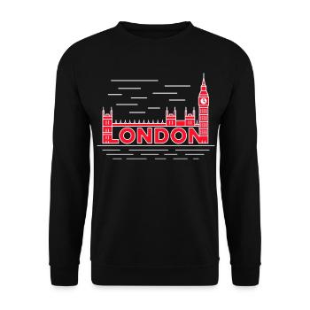 London Skyline Bold Red - Unisex Sweatshirt - black - Front - Alina (178cm) & Michal (187cm)