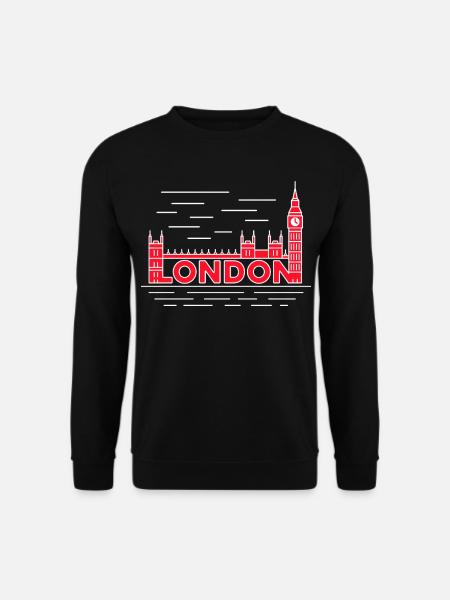 London Skyline Bold Red - Unisex Sweatshirt - black