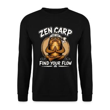 Carp Fishing Zen Carp T-Shirt - Unisex Sweatshirt - black - Front - Alina (178cm) & Michal (187cm)
