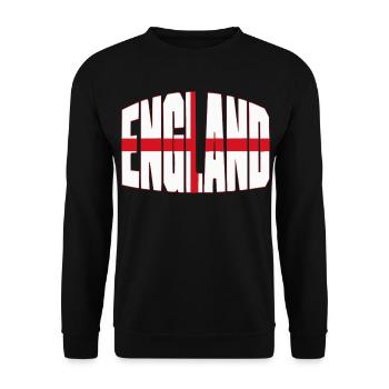 England Fussball Shirt, Englisches Fan Style - Unisex Pullover - Schwarz - Vorne - Alina (178cm) & Michal (187cm)