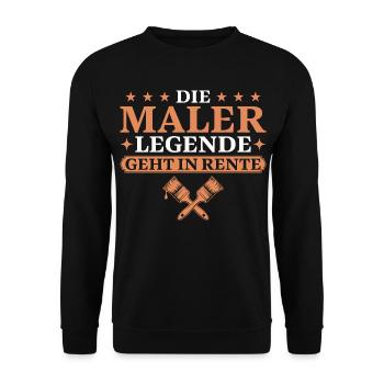 Maler im Ruhestand Handwerker Abschiedsgeschenk - Unisex Pullover - Schwarz - Vorne - Alina (178cm) & Michal (187cm)