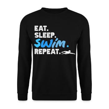 Lustige Schwimmer Sprüche & Schwimmverein Design - Unisex Pullover - Schwarz - Vorne - Alina (178cm) & Michal (187cm)