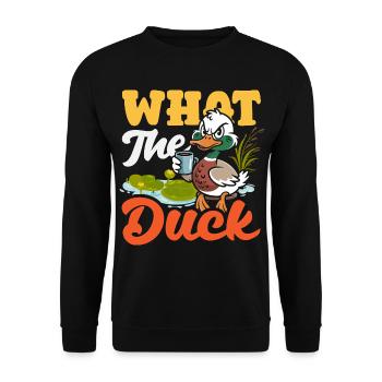 Motifs drôles de canards Citons amoureux de canards - Sweat-shirt Unisexe - noir - Devant - Alina (178cm) & Michal (187cm)