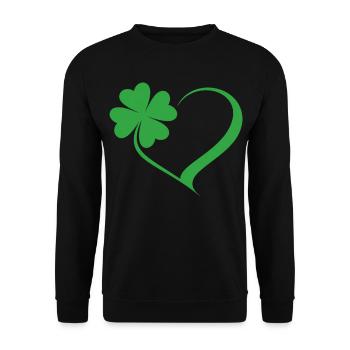 Green Shamrock Heart Design - Unisex Sweatshirt - black - Front - Alina (178cm) & Michal (187cm)