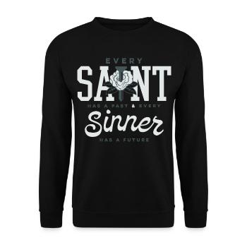 Heilige & Sünder: Vergangenheit Zukunft - Unisex Pullover - Schwarz - Vorne - Alina (178cm) & Michal (187cm)
