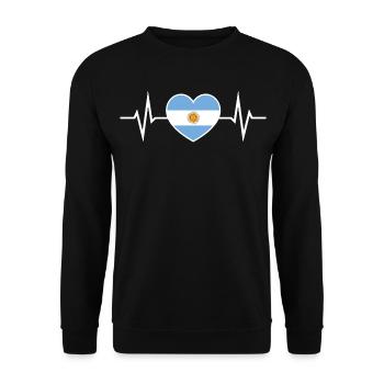 Argentina Heartbeat ECG Dear Argentina Fan - Unisex Sweatshirt - black - Front - Alina (178cm) & Michal (187cm)