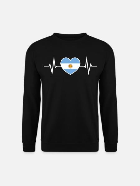 Argentina Heartbeat ECG Dear Argentina Fan - Unisex Sweatshirt - black