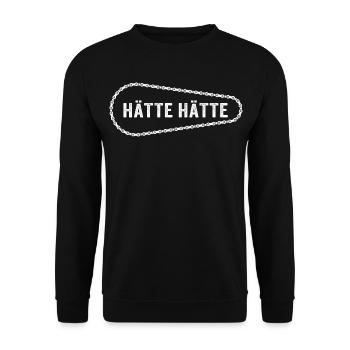 Hätte Hätte Fahrradkette - Unisex Pullover - Schwarz - Vorne - Alina (178cm) & Michal (187cm)