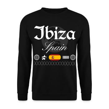 Ibiza Spain Streetwear Travel Souvenir - Unisex Sweatshirt - black - Front - Alina (178cm) & Michal (187cm)