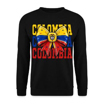 Colombia Flag Bow | Colombian Coquette Style - Unisex Sweatshirt - black - Front - Alina (178cm) & Michal (187cm)