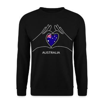 Cœur de l’Australie avec drapeau australien Australie - Sweat-shirt Unisexe - noir - Devant - Alina (178cm) & Michal (187cm)