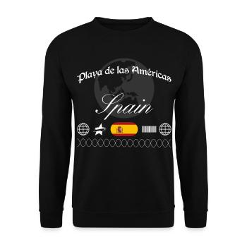 Playa de las Américas Spanien Streetwear Souvenir - Unisex Pullover - Schwarz - Vorne - Alina (178cm) & Michal (187cm)