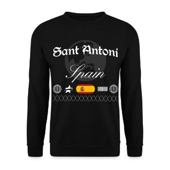 Sant Antoni Spanien Streetwear Reise Souvenir - Unisex Pullover - Schwarz - Vorne - Alina (178cm) & Michal (187cm)