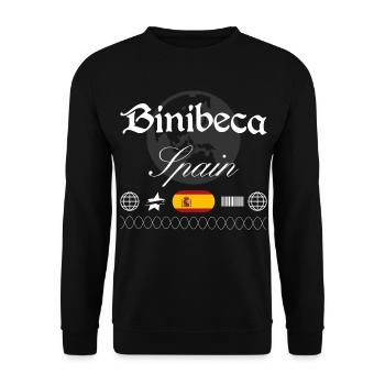 Binibeca Spanien Streetwear Reise Souvenir - Unisex Pullover - Schwarz - Vorne - Alina (178cm) & Michal (187cm)