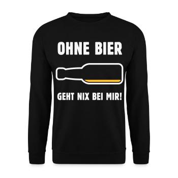 Ohne Bier Geht Nix Bei Mir! (Bierchen / NEG 2C) - Unisex Pullover - Schwarz - Vorne - Alina (178cm) & Michal (187cm)