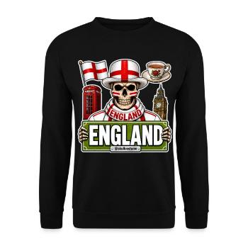 SkullCostume Édition Mondiale : Angleterre - Sweat-shirt Unisexe - noir - Devant - Alina (178cm) & Michal (187cm)