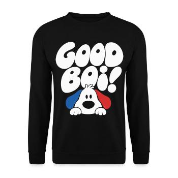 Good Boy Dog Rétro Design - Sweat-shirt Unisexe - noir - Devant - Alina (178cm) & Michal (187cm)