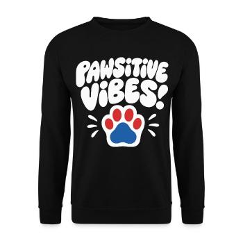 Pawsitive Vibes Dog Paws Design - Unisex Sweatshirt - black - Front - Alina (178cm) & Michal (187cm)