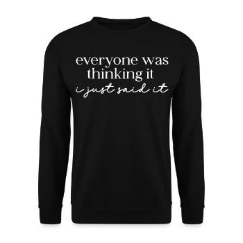 Tout le monde y pensait – Sarcasme - Sweat-shirt Unisexe - noir - Devant - Alina (178cm) & Michal (187cm)