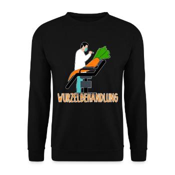 Lustiges Garten Wortspiel Pflanzen Humor Geschenk - Unisex Pullover - Schwarz - Vorne - Alina (178cm) & Michal (187cm)