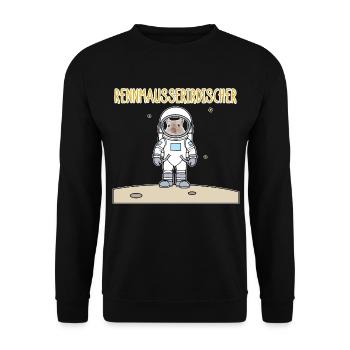 Renn-Maus lustiger Witz Haustier-Humor Geschenk - Unisex Pullover - Schwarz - Vorne - Alina (178cm) & Michal (187cm)