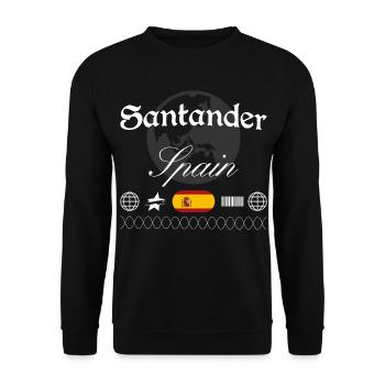 Souvenir de voyage streetwear de Santander Espagne - Sweat-shirt Unisexe - noir - Devant - Alina (178cm) & Michal (187cm)