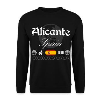 Alicante Spain Streetwear Travel Souvenir - Unisex Sweatshirt - black - Front - Alina (178cm) & Michal (187cm)