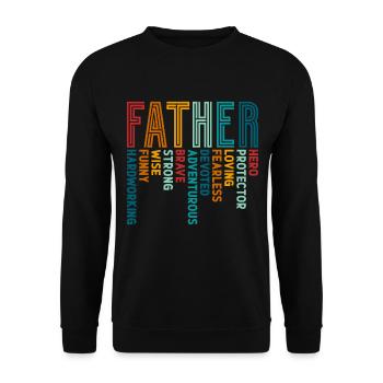 Père Papa - Sweat-shirt Unisexe - noir - Devant - Alina (178cm) & Michal (187cm)