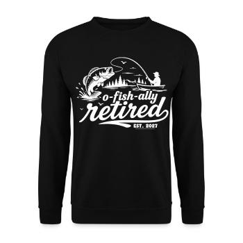 Officiellement Retraité 2027 | Humour Pêche - Sweat-shirt Unisexe - noir - Devant - Alina (178cm) & Michal (187cm)