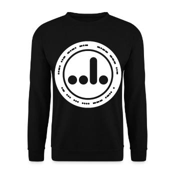 F*ck You A**hole in Morse Code Badge - Unisex Sweatshirt - black - Front - Alina (178cm) & Michal (187cm)