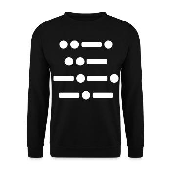 F*ck in Morse Code - Unisex Sweatshirt - black - Front - Alina (178cm) & Michal (187cm)