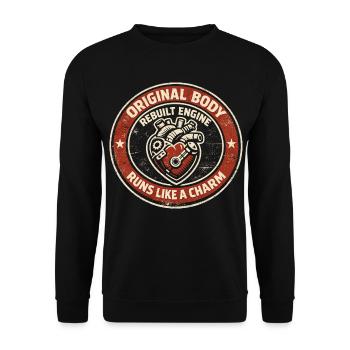 Heart Surgery Humor Heart Motorcycle Gift - Unisex Sweatshirt - black - Front - Alina (178cm) & Michal (187cm)