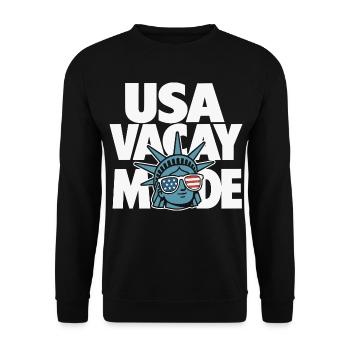 USA Vacay Fashion Statue Design - Unisex Sweatshirt - black - Front - Alina (178cm) & Michal (187cm)