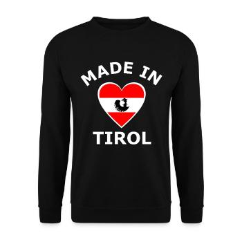 Made Tyrol Heart Motif - Unisex Sweatshirt - black - Front - Alina (178cm) & Michal (187cm)