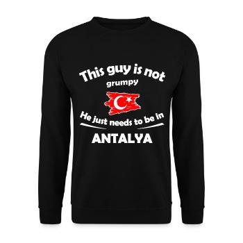 Ce type n’est pas grognon en Antalya - Sweat-shirt Unisexe - noir - Devant - Alina (178cm) & Michal (187cm)