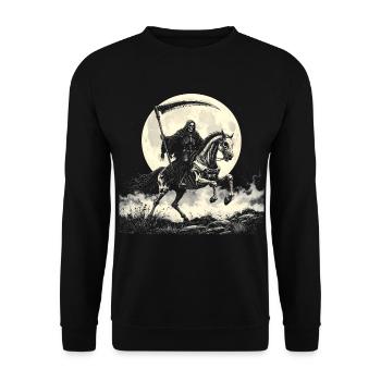 Night Skeleton Knight - Unisex Sweatshirt - black - Front - Alina (178cm) & Michal (187cm)